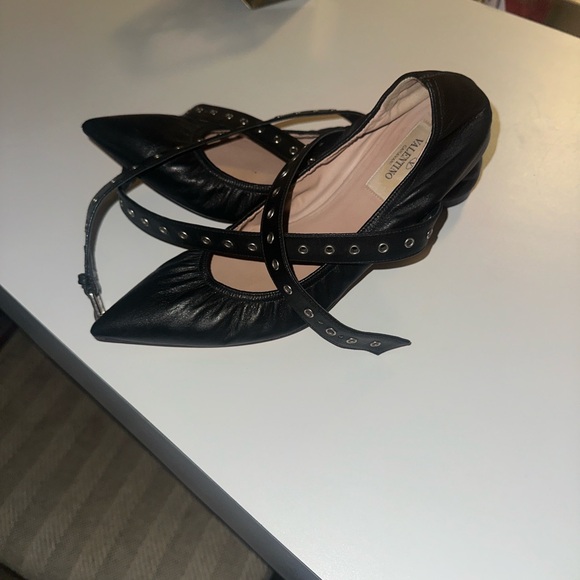 Authentic Valentino Garavani Rockstud Grommet Ballet Flats - Picture 3 of 4